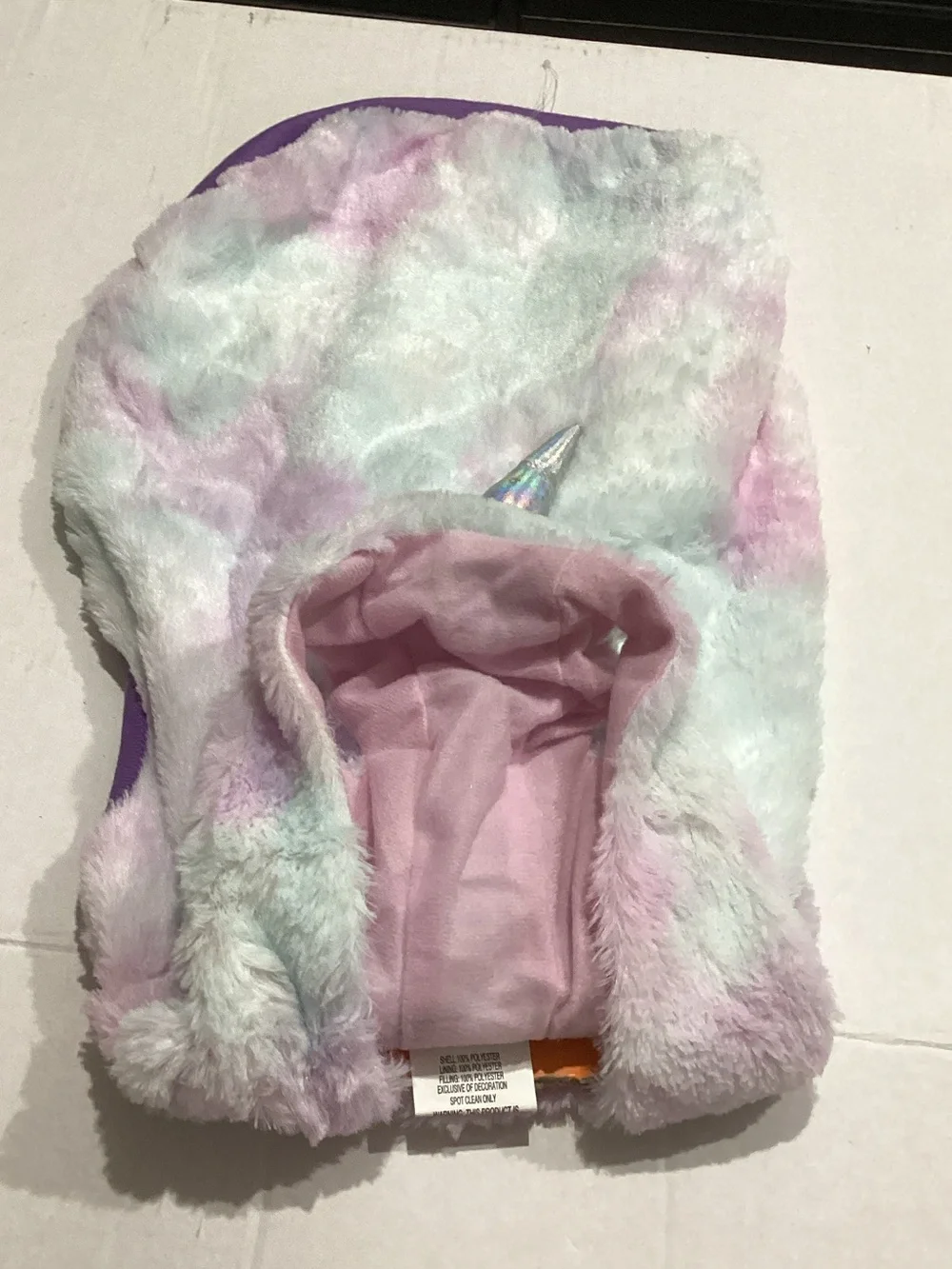 Pastel Unicorn Plush Dog Hoodie - Pink & Mint Faux Fur costume